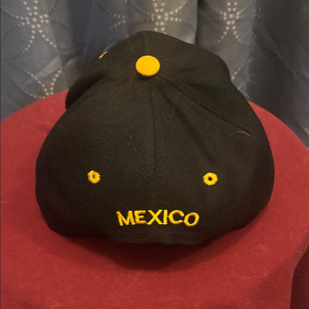 Black Cancun Cap with Sugar Skull Embroidery - Picture 2 of 4